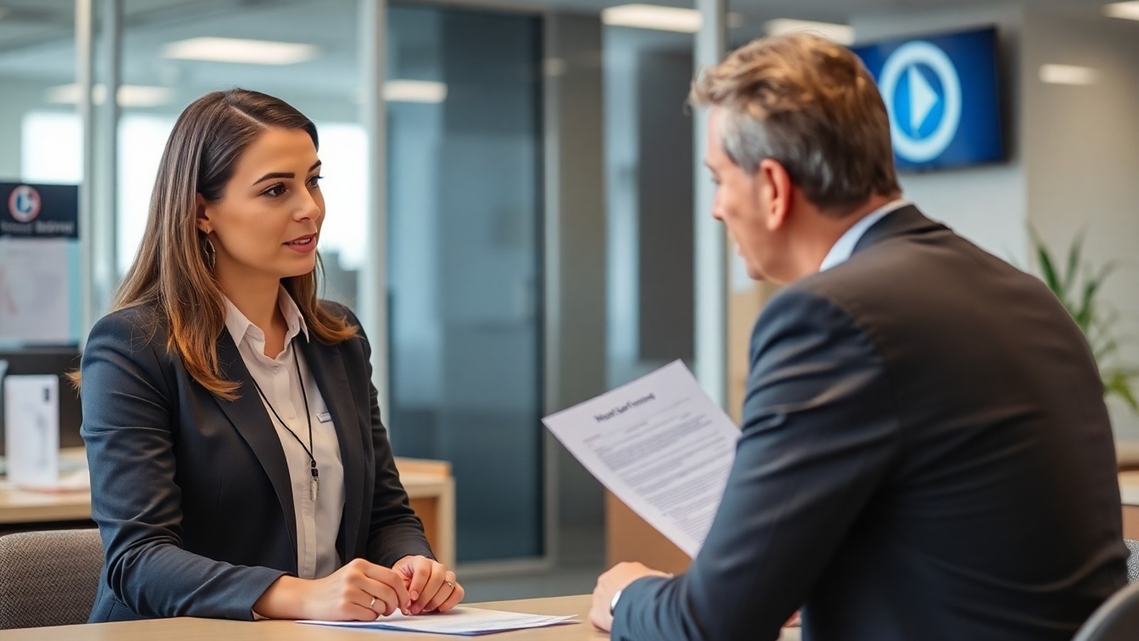 atendente explicando credito imobiliario
