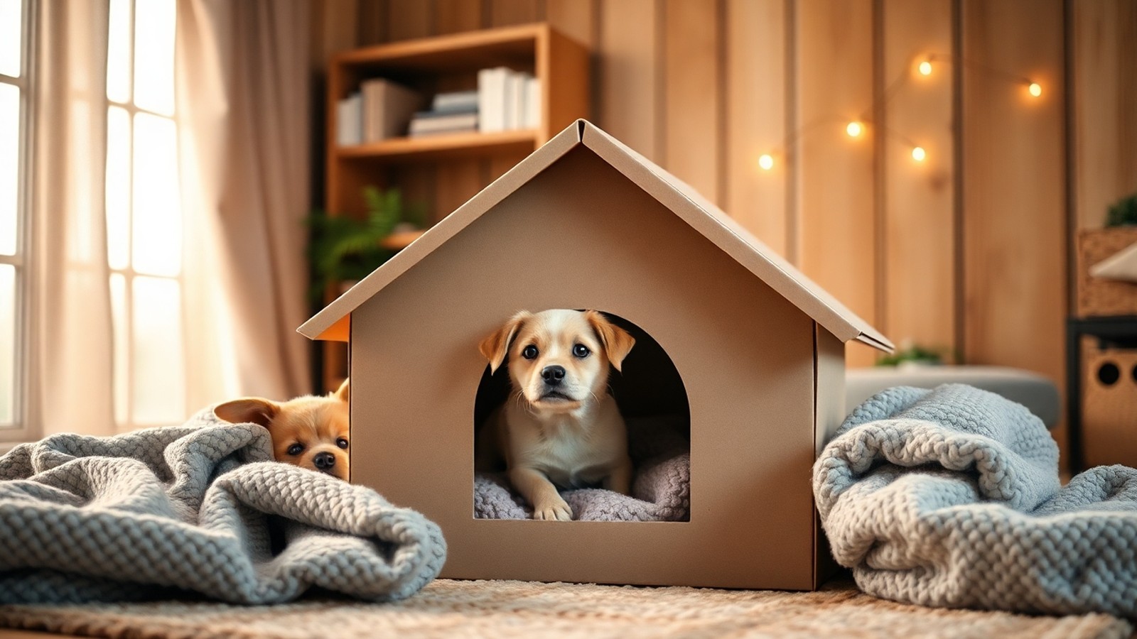casinha de papelao uso para pets