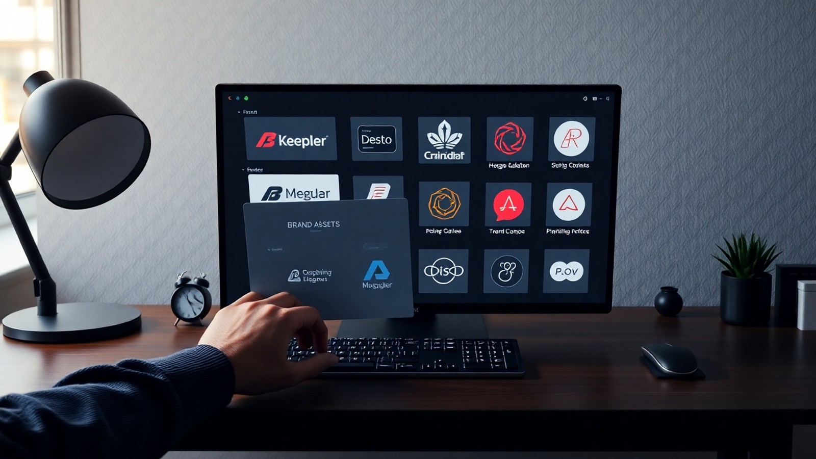 designer abrindo arquivos de logo