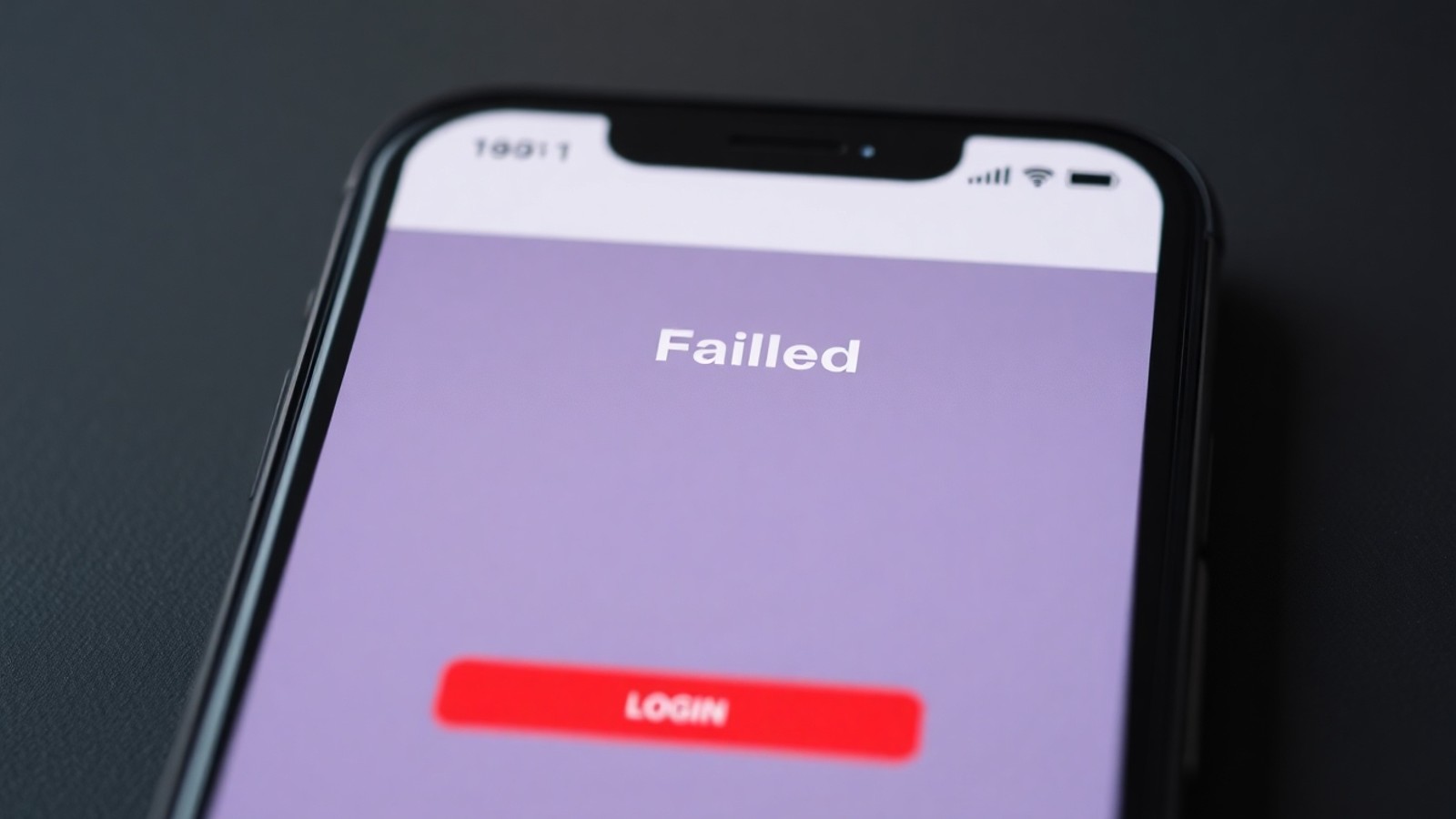 tela de login falha app bancario