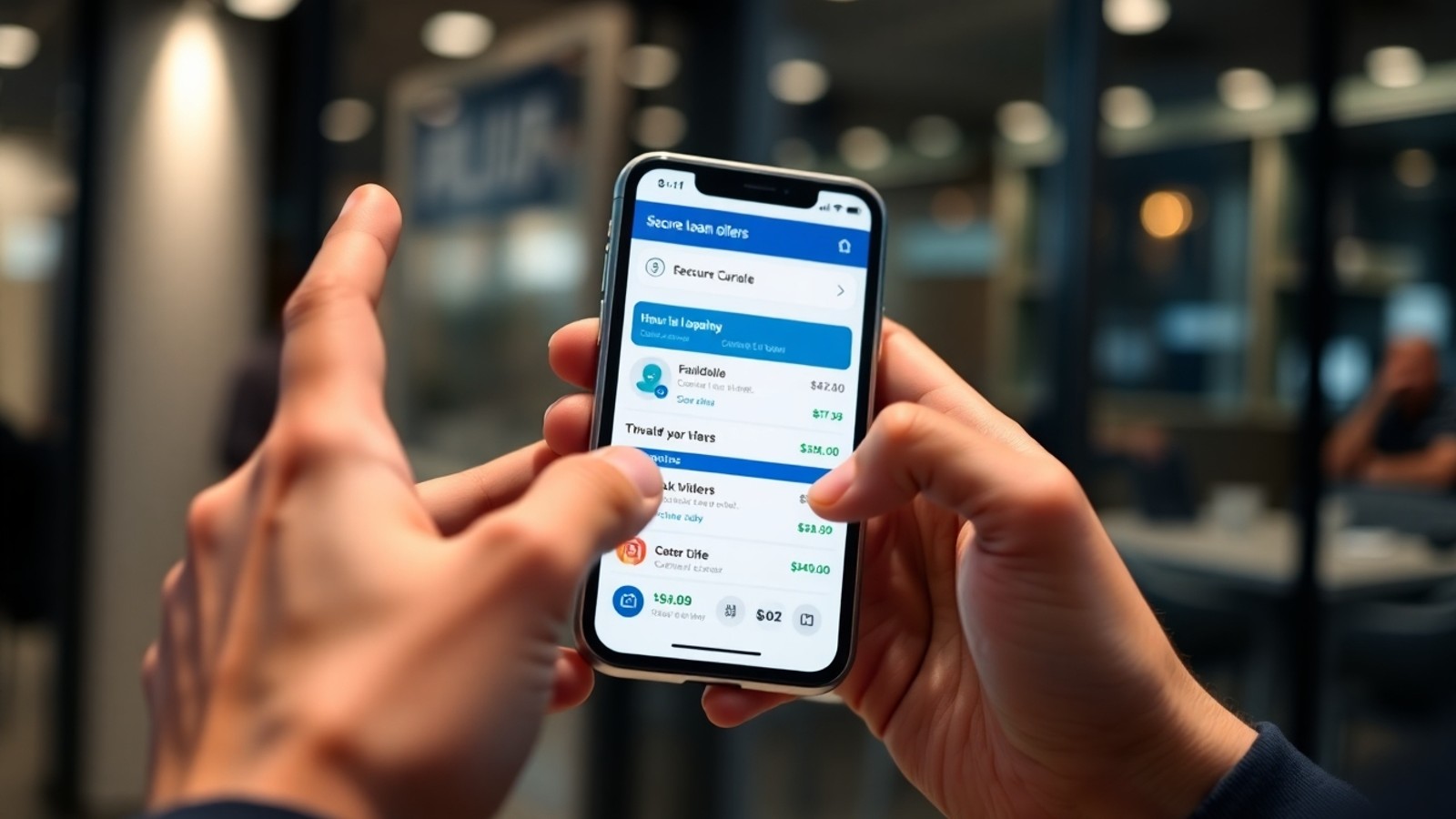 comparando ofertas de credito pelo celular