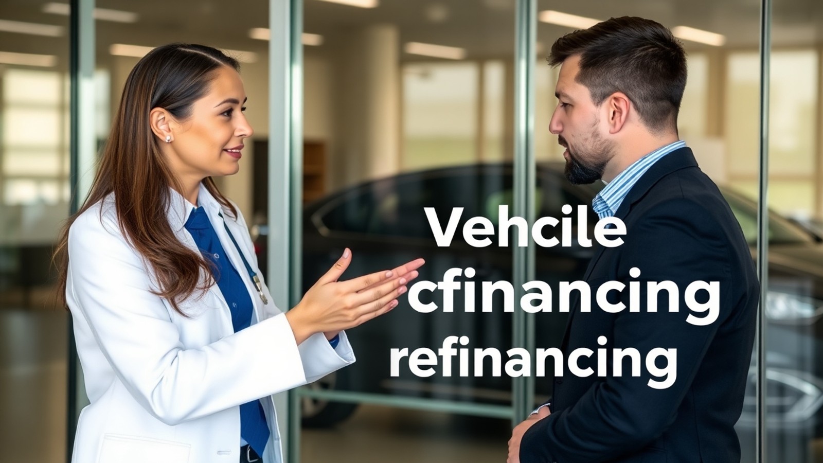 consultor explicando credito com garantia de veiculo