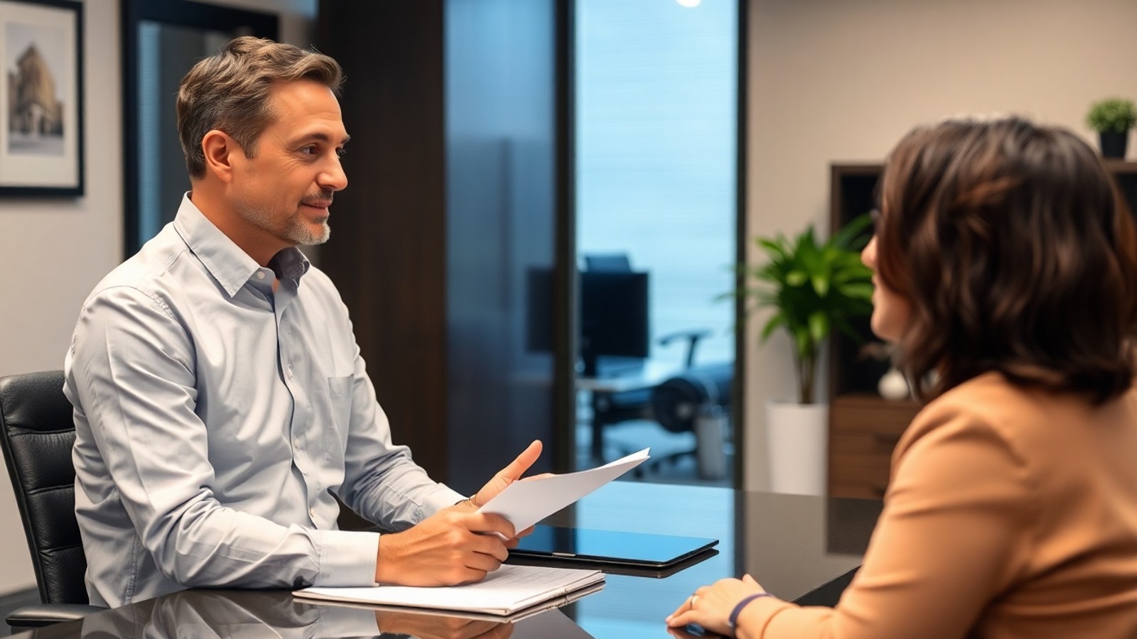 consultor explicando credito imobiliario