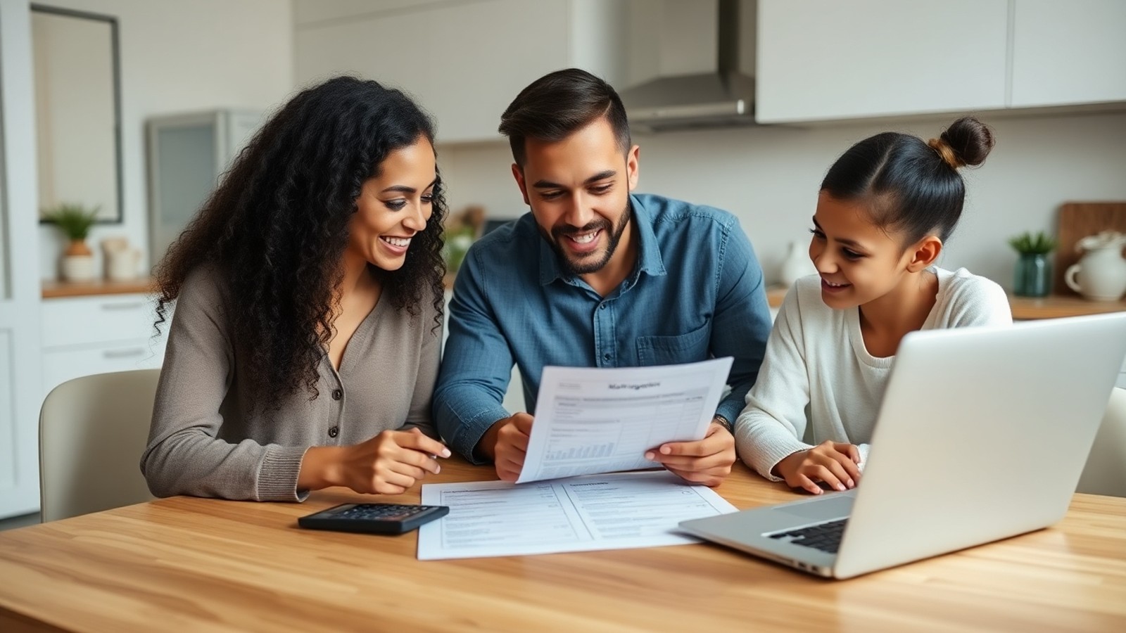 familia analisando cotacao de hipoteca