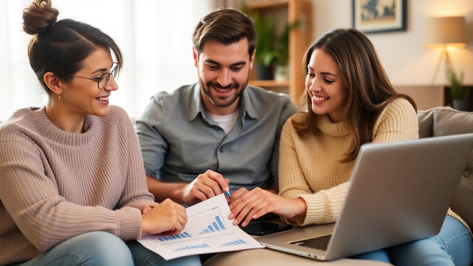 familia planejando compra carro financiado