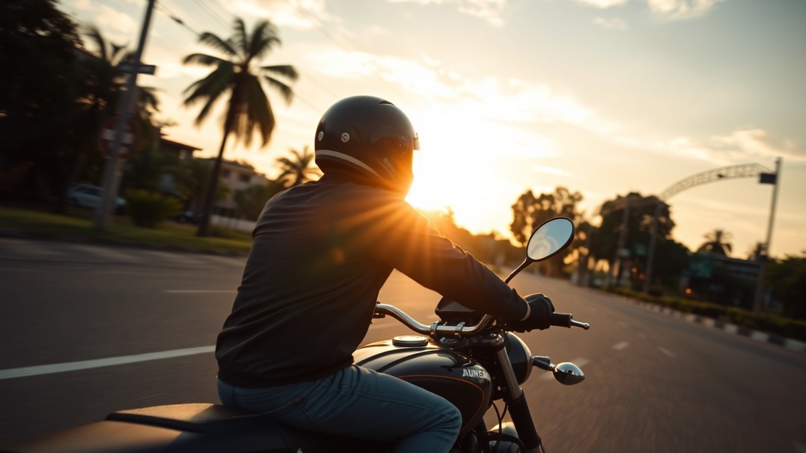 motociclista com moto financiada na cidade