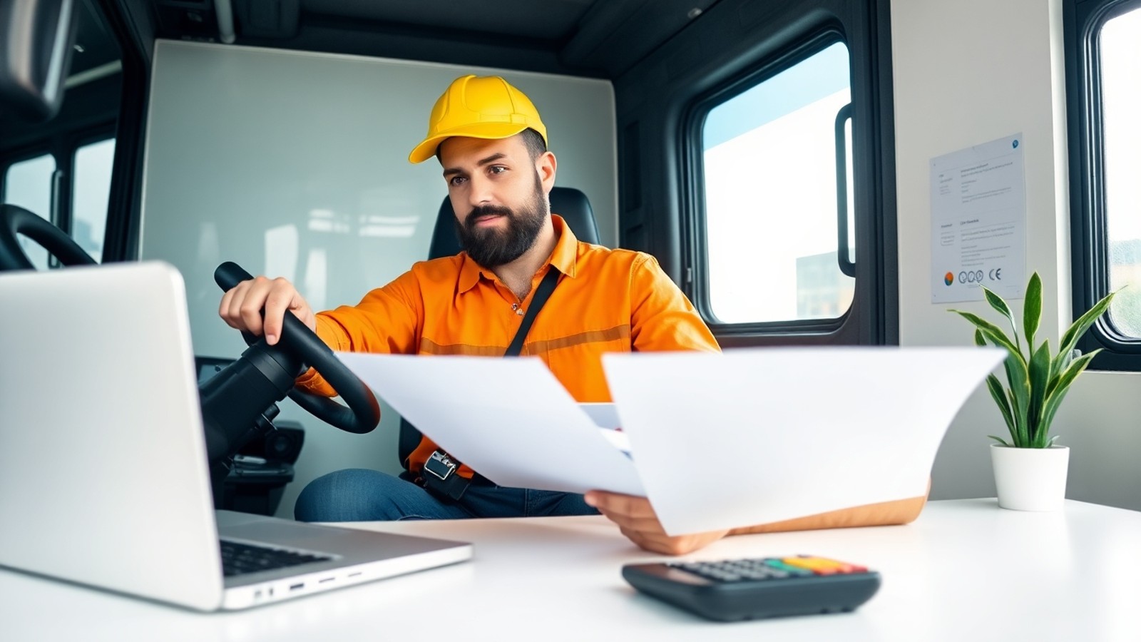 motorista analisando financiamento de caminhao