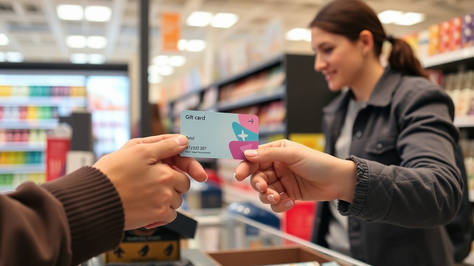 cartao gift card no caixa