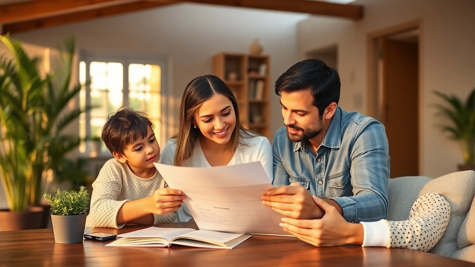 familia planejando carta de credito