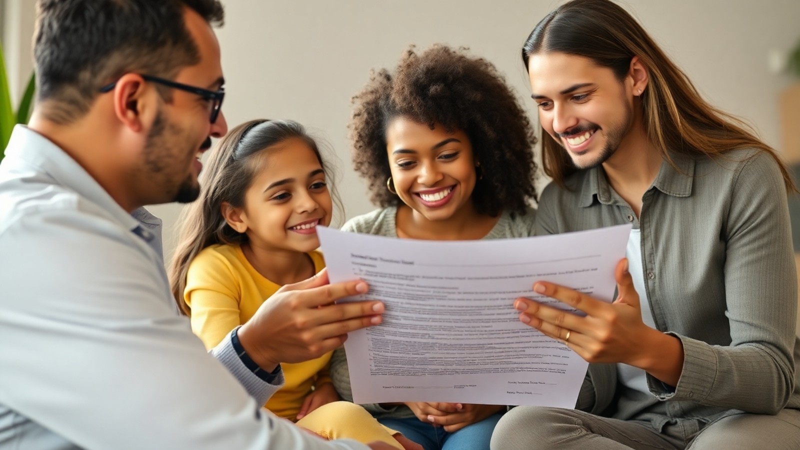 familia analisando seguro de vida