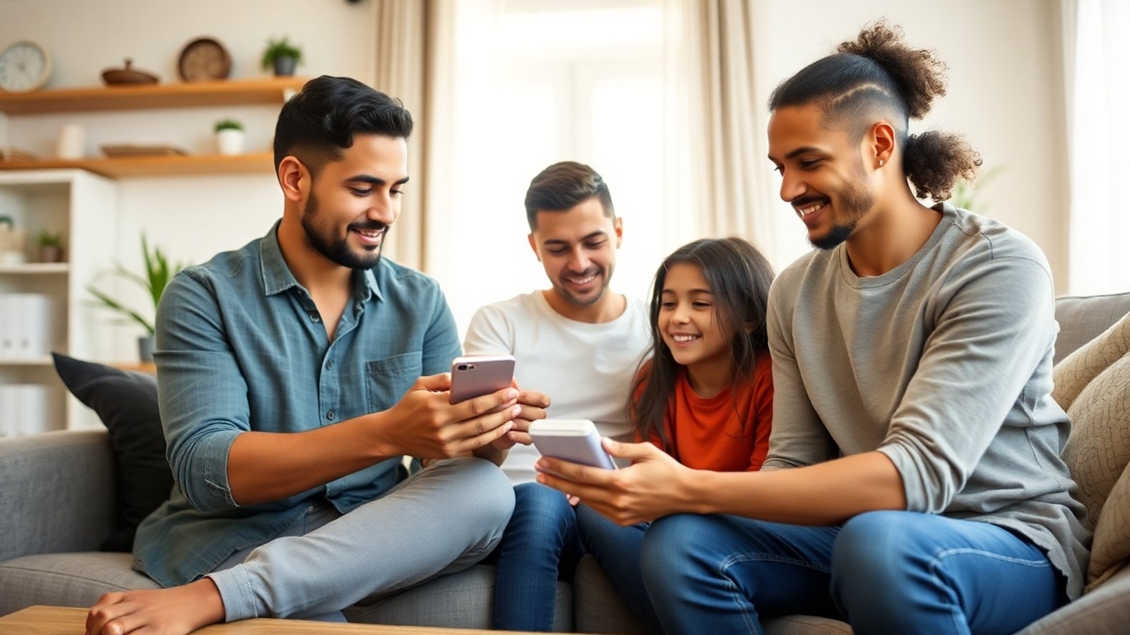 familia consultando seguro residencial caixa